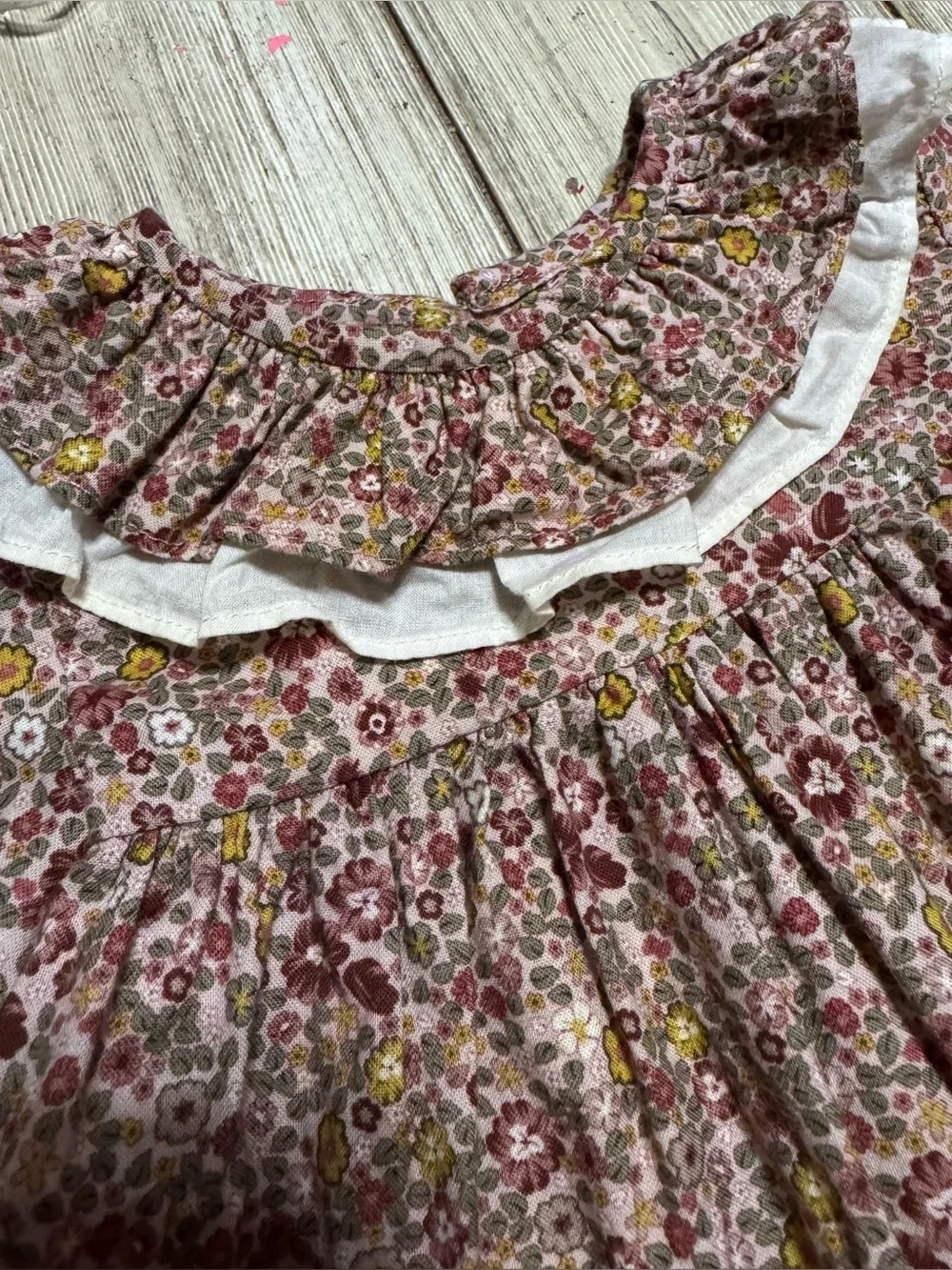 La Coqueta Spain baby girls 6m fall floral dress bloomer set retails $135